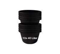 10x40 Litre Mortar Bucket Construction Tub Cement Pots Round Tuppen