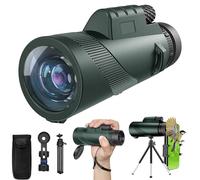 10X42 HD Monocular for Adults, Military Grade Compact Monocular Telescope with BAK-4 Prism & FMC Lens & Smartphone Holder & Tripod, Stargazing Hunting Bird Watching, Camping Hiking Travel Accessories