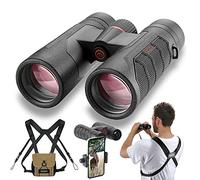10x42 Ultra HD Binoculars with Phone Adapter and Harness - 24mm Large View Eyepiece, Edge-to-Edge Sharpness, 6.5° Wide Angle Field of View - Lightweight Waterproof Binoculars for Bird Watching Hunting
