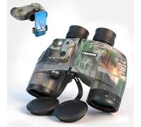 10X50 Marine Binocular with Rangefinder&Compass Phone Adapter Strap,BAK4 Lens,Shockproof Military Tactical IPX7 Waterproof Binoculars for Adults Sailing Boating Hunting Bird Watching Golf-Camouflage