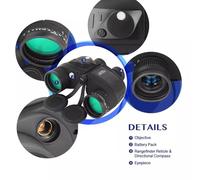 10x50 Marine Binoculars with Built-in Compass & Rangefinder | Waterproof & Fogproof for Sailing, Boating, Navigation