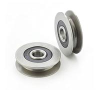 10x50x13/12 * 50 * 13mm 6301RS Bearing Steel Bearings, U Grooves V Round Bottom 5cm Pulley, 6mm Guide Wheel, Wire Rope Lifting Wheel(12x50x13)