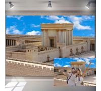 10x6.5ft Ancient Jerusalem Second Temple Backdrop Old City Roman Church Photography Background Historical Sites Background Vintage Building Wallpaper for Room Decoration Holiday Tour Photo Booth Props