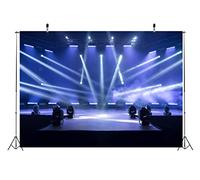 10x6.5ft Fabric Music Concert Stage Backdrop Music Night Blue Stage Spotlights Band Live Shows Rock Music Festivals Carnival Background Music Theme Party Decorations Photo Booth Studio Props