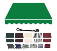 10x6.5ft Manual Retractable Patio Awning Waterproof UV-Resistant Polyester Canopy for Balcony Garden & Deck Green Color Size: 4.5x3.0m/15x10ft