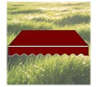 10x6.5ft Waterproof Sun Canopy Fabric - Red Replacement Cover for Outdoor Retractable Awnings, Patio Deck, Balcony & Yard Shade Shelter