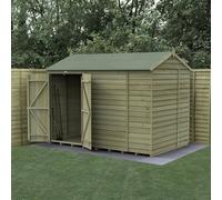 10' x 6' Forest 4Life 25yr Guarantee Overlap Pressure Treated Windowless Double Door Reverse Apex Wooden Shed (3.01m x 1.99m)
