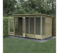 10x6 Forest Beckwood Pent Summerhouse with Double Doors - 25yr Guarantee - 1 Opening Window - Delivery Only