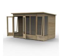 10x6 Forest Beckwood Pent Summerhouse with Double Doors - 25yr Guarantee - 2 Opening Windows - With Installation