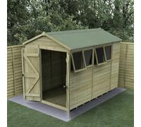 10x6 Forest Timberdale TG Pressure Treated Double Door Apex Shed - With 2 Fixed Windows and 2 Opening Windows - Delivery Only
