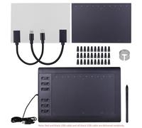 10x6 Inch Professional Graphics Drawing Tablet with 8192 Levels Pressure, Tilt Sensing and 12 Shortcut Keys Digital Sketch Pad Supported for PC USB Cable and OTG Connector