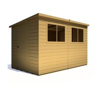 10x6 Shire Caldey Premium Pent Shed in Shiplap Tongue and Groove - Door on Right Front Width