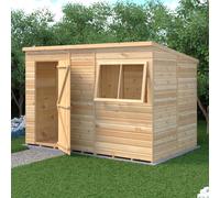 Shire Pent 10 ft x 6 ft Shiplap Shed, Brown