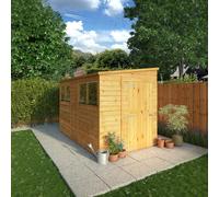 Mercia 10 x 6 Woodsman Shiplap Pent Shed (Glass), Brown