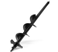 10x60cm Garden Auger for Cordless Drill, Upgrade Heavy Duty Dual-Blade Conical Head Bulb & Post Hole Digger,Large-Hole Ground Auger for Fencing, Drainage, Fertilizing,Black