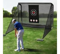 10x7 FT Golf Practice Net with Target Mat & Ball Catcher Heavy Duty | Golf Nets for Garden 600D Oxford 5-Layer Impacts Screen with Side Nets & Carry Bag