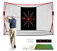 10x7ft Golf Net: Golf Hitting Practice Nets for Backyard Driving Real Balls, Heavy Duty Golfer Training Net with Mat for Outdoor/Indoor/Garage/Basement Hitting Swing Chipping, Golfer Gift for Men Dad