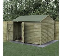 10x8 Forest 4Life Reverse Apex Windowless Shed with Double Doors - 10x8 Forest 4Life Reverse Apex Windowless Shed with Double Doors - With Installatio