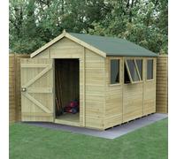 10x8 Forest Timberdale Tongue and Groove Apex Shed with Four Windows - 10x8 Forest Timberdale Apex Shed with Four Windows - With installation of custo