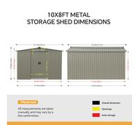 10x8 FT Large Metal Garden Tool Storage Shed