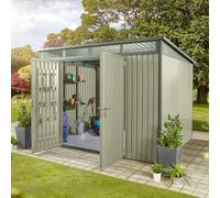 10x8 Hex Living Hixon Pent Metal Shed in Sage Green