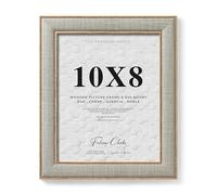 10x8 Photo Frame Oak Trim Picture Frame with Linen Style Textured Front, Scandinavian Style Frame for Modern Home Décor