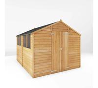 10x8 Wooden Garden Shed Overlap Apex Storage Double Door Windows 10ft8ft