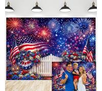10X8FT 4th of July Photo Backdrop, American Independence Day Photography Background, USA Flag Fireworks Memorial Presidents Day America 250 Years Baby Shower Party Patriotic Banner Supplies