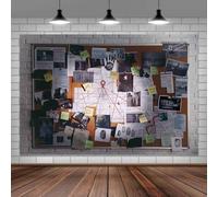 10X8ft Crime Scene Decorations Photo Backdrop Murder Mystery Party Photography Background, Detective Spy Halloween Theme Party Supplies Backdrops Photo Booth Prop Wall Decor Tablecloth