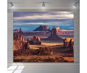 10x8ft Desert Backdrop Monument Valley Natural Scenery Photography Backdrop Typical Sandstone Landform Twilight Background Outdoor Wasteland Desert Theme Party Deco for Tourists Photo Booth Props