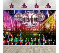 10x8FT Disco Backdrop Retro Disco Ball Dreamy Colorful Light Spots Neon Photography Background Back to 70s 80s 90s Adults Disco Birthday Party Decorations Banner Photo Booth Props