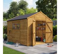 10x8ft Expert Apex Wooden Shed - Tongue and Groove Workshop Windowed - 10 x 8