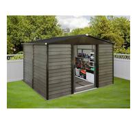 10X8ft Galvanized Metal Garden Shed Outdoor Tool Storage Shed With Base Grey