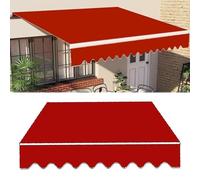 10x8ft Retractable Patio Awning Replacement Cover - Waterproof UV Protection Shade for Balcony, Garden, Window - Durable Fabric in Red (13x6.5ft/400x200cm)