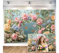 10X8ft Spring Butterfly Floral Backdrop Colorful Flower Photography Background for Girls Princess Birthday Party Baby Shower Decor Table Cake Photo Backdrops Photo Booth Props