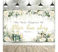 10X8ft Wedding Photo Backdrop Photography Background, The Next Chapter of Their Love Story Begins Engagement Bridal Shower Backdrops Photo Booth Prop Decorations Banner Balloons Wall Decor Tablecloth