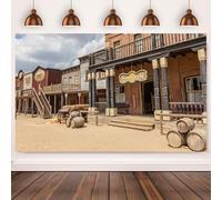 10x8FT Western Cowboy Backdrop Old Wild West Cowboy Town USA Vintage Saloon Central Arizona Photography Background Baby Shower Birthday Party Decorations Travel Portrait Banner Photo Booth Props
