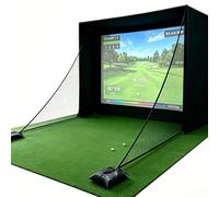 10x8x6 FT Simulator Enclosure Net, HD Impact Screen & Sturdy Frame Kit, Indoor Home Garage Swing Training Cage, Practice Sports Accessories, Ideal Gift for Men Women Sports Lovers
