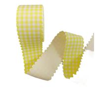 10Yards 25/38MM Plaid Fabric Lace Wavy Edge Stripe Printed Ribbon Hair Bow Accessories Flower Material Wedding(Color07,25MM)