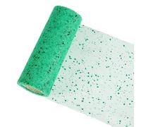 10Yards Glitter Green Tulle Fabric Roll 15CM,Sparkle Sequin Tulle Roll Spool,Sequin Netting Fabric for Party Devoration,Gift Wrapping,Bows Making