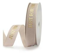 10Yards Lotus Root Powder Gray Series Happy Birthday Ribbon Valentine's Day Wedding Event Party Christmas Decoration-JUST FRO You(16mm)-10 Yards(9.1 Metres)