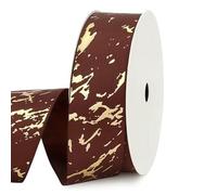 10Yards Marble Pattern Series Ribbon for DIY Valentines Wedding Event Party Christmas Decoration Baking Bouquet Decoration-Brick Red(25mm)-10Yards(9.1Metres)