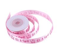 Satin Ribbon, IT IS A BOY/GIRL Print Baby Shower Christening Party Favor Gift Decoration for Gift Wrapping, Hair Bows Making, Wedding Decor, DIY Crafts Projects(10Yards)(5.5 x 2 cm Pink)