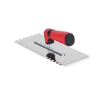 11.02''x4.33'' Tile Adhesive Spreader Notched Tile Trowel Stainless Steel Tiling Trowel Tiling Tools with Rubber Handle Grip Notched Trowels Cement Tool for Plastering, Bricklaying & Flooring Tool