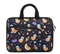11 12 12.1 12.5 14 15 15.4 15.6 Inch Laptop Carrying Sleeve Case with Pockets,Soft Neoprene Computer Cover Handle Bag, Space Sloth, For 14" 15-15.6 Inch
