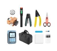 11/12/14/15 PCS in 1 fiber optic termination tool kit FTTH cable welding tool kit, including cleaver, tester, adapter, and cleaning tools (Kit B)