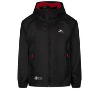 Trespass Kids Qikpac Hooded Waterproof Packaway Jacket - Black/Red- 11-12 Yrs