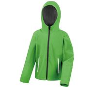 (11/12, Vivid Green/Black) Result Core Kids Unisex Junior Hooded Softshell Jacket