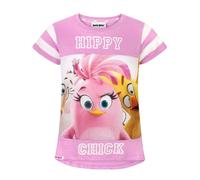 (11-12 Years) Angry Birds Short Sleeved T-Shirt (Girls Pink)
