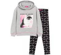 Barbie Hoodie & Leggings For Girls | Kids Doll Grey Jumper with Logo Black Leggings Loungewear Children Clothes 11-12 Years